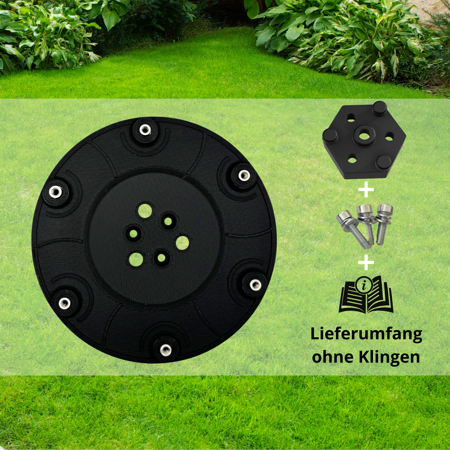 Messerscheibe für Worx Landroid 6 Fach / 6 Klingen Scheibe L1500 L2000 WR153E WR155E (185mm Durchmesser - 220mm Schnittweite)… Mähteller Tuning in bewährter Qualität