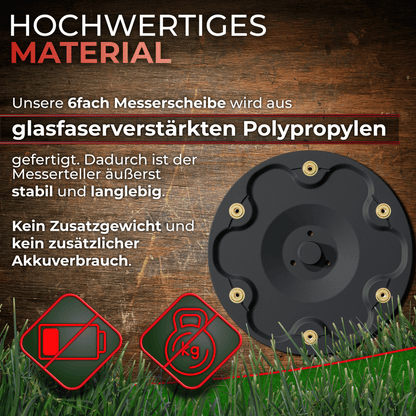6er Messerscheibe für Segway Navimow i Serie i105E , i108e und i110n 6 Klingen Messerteller - glasfaserverstärkt extrem Robust - für einen tollen Rasen