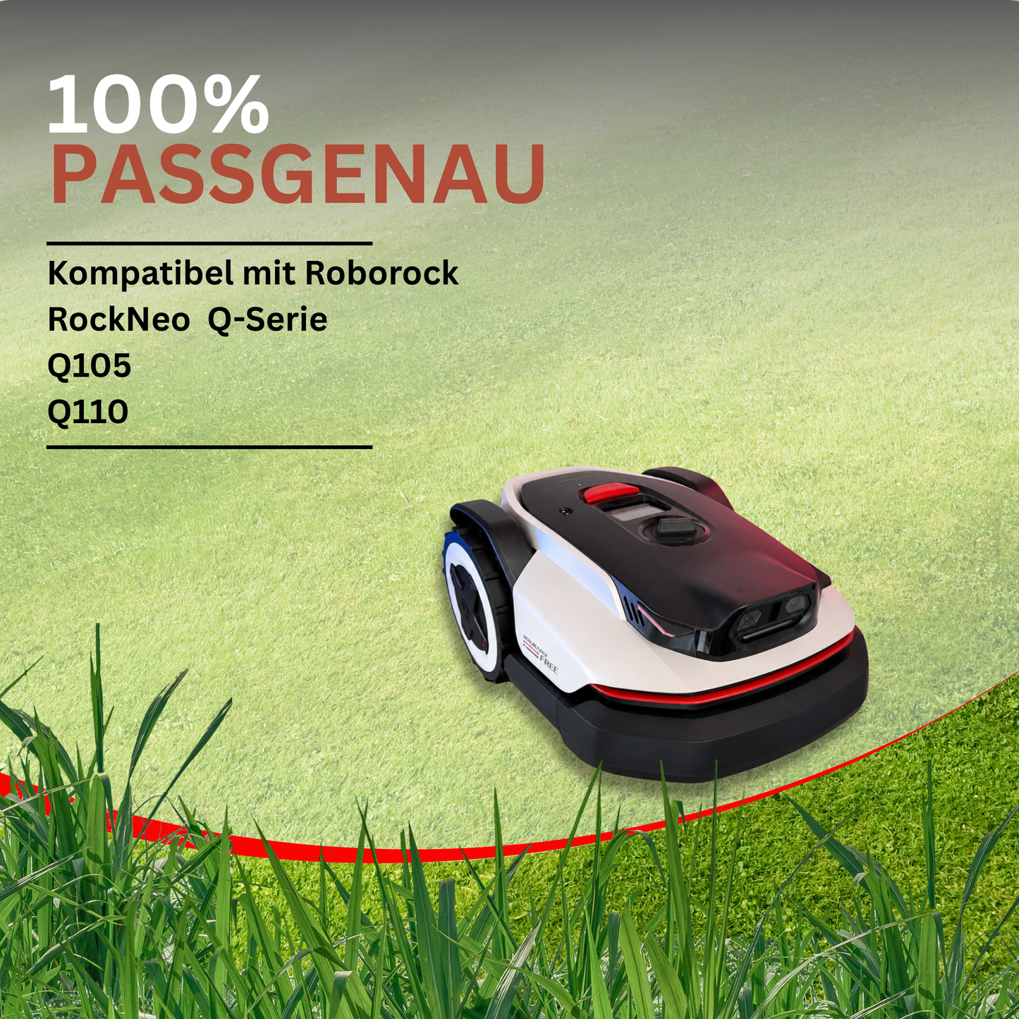 7 Klingen Messerscheibe kompatibel mit Roborock RockNeo Q105 & Q110 inkl. Klingen, hochwertiges Mähroboter Upgrade