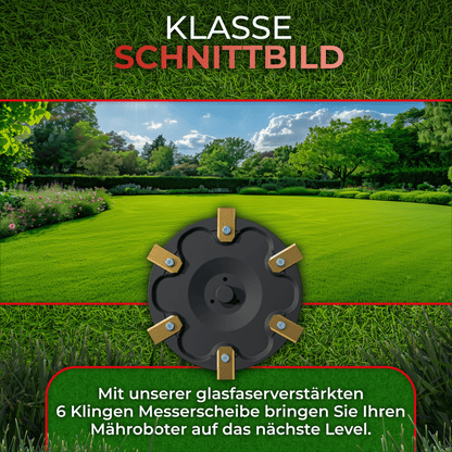 6er Messerscheibe für Segway Navimow i Serie i105E , i108e und i110n 6 Klingen Messerteller - glasfaserverstärkt extrem Robust - für einen tollen Rasen