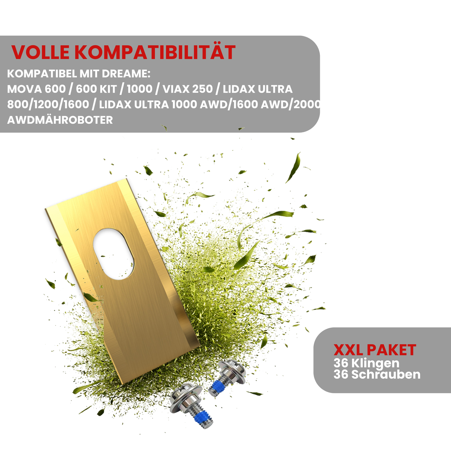 36 x Messer - Klingen für Dreame Mova, Viax, Lidax