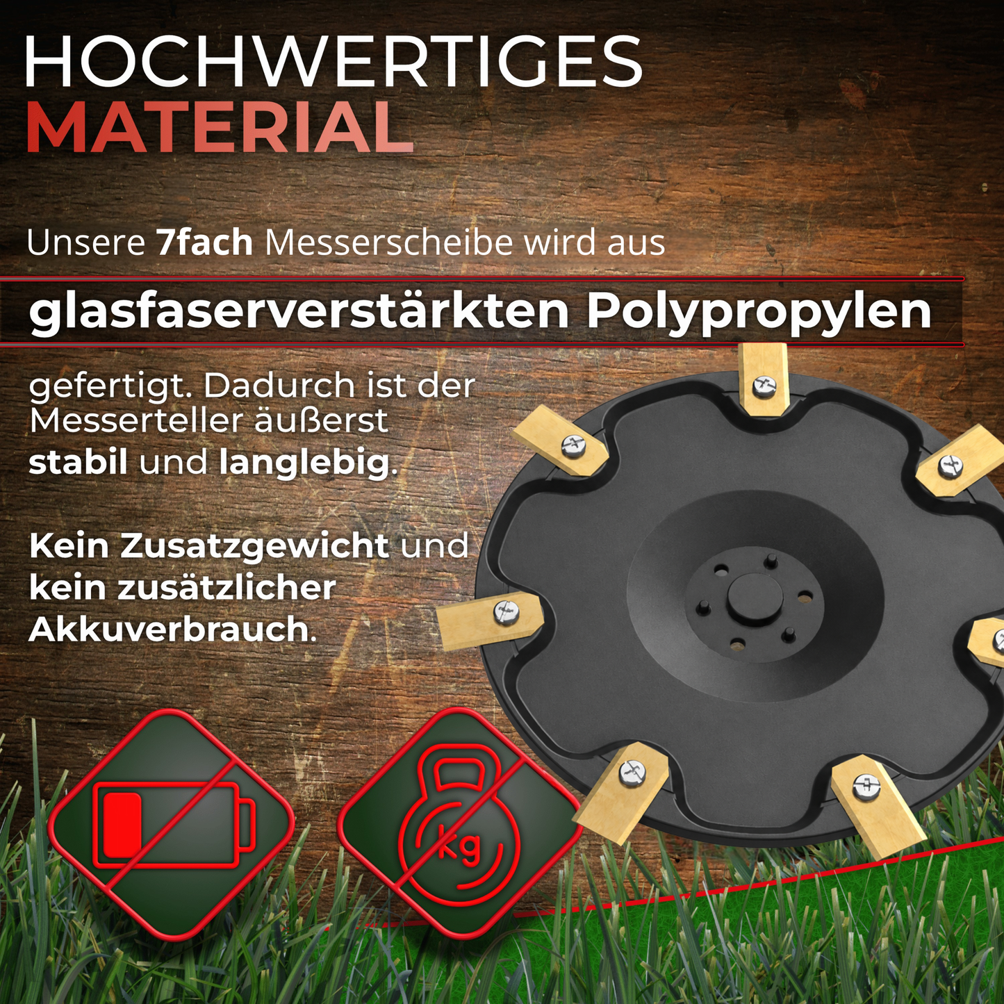 7 Klingen Messerscheibe kompatibel mit Roborock RockNeo Q105 & Q110 inkl. Klingen, hochwertiges Mähroboter Upgrade