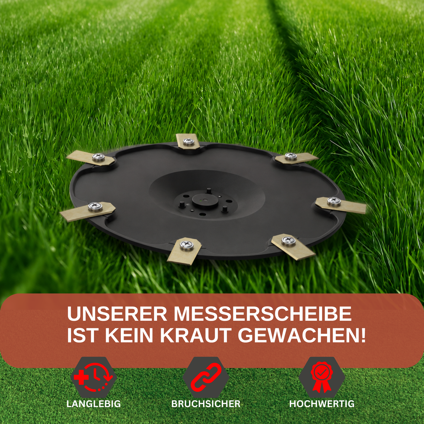 7 Klingen Messerscheibe kompatibel mit Roborock RockNeo Q105 & Q110 inkl. Klingen, hochwertiges Mähroboter Upgrade
