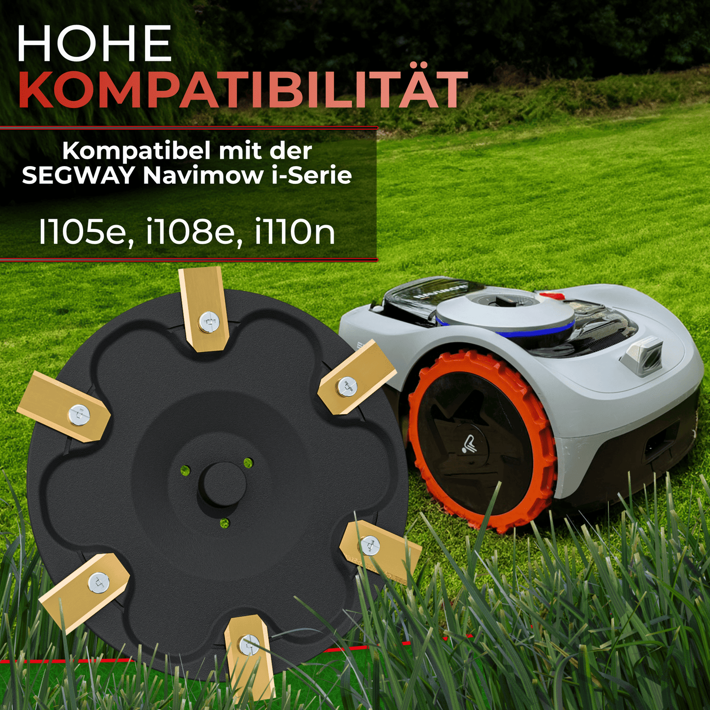 6er Messerscheibe für Segway Navimow i Serie i105E , i108e und i110n 6 Klingen Messerteller - glasfaserverstärkt extrem Robust - für einen tollen Rasen