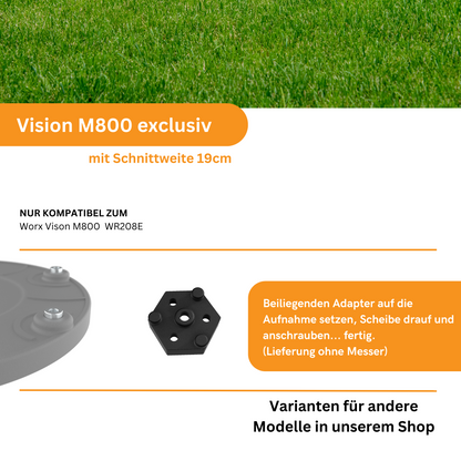 Messerscheibe für Worx Landroid Vision M800 WR208E, 6 Fach / 6 Klingen Messer Scheibe, Mähteller in bewährter Qualität - Made in Germany