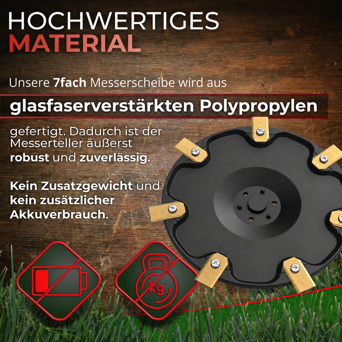 7 Klingen Messerscheibe kompatibel mit Roborock - RockNeo Q-Serie Q105, Q110, S1 Serie S108, S115 inkl. Klingen, hochwertiges Mähroboter Upgrade