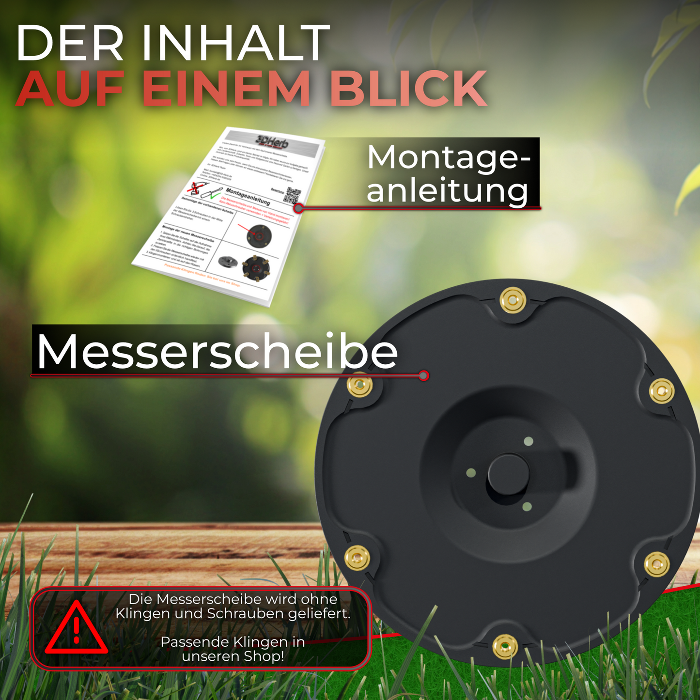 6er Messerscheibe für Segway Navimow H Serie (H500E, H800E, H1500E & H3000E-VF) 6 Klingen Messerteller - Spritzguss