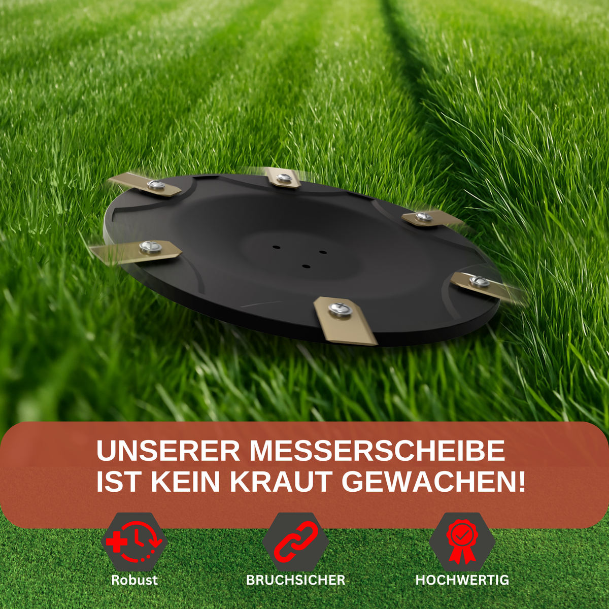 6er Messerscheibe kompatibel mit ECOVACS Goat O500, O800, O1200, G1-800, G1-2000, G1 - Premium Mähteller aus glasfaserverstärktem Kunststoff für 6 Klingen
