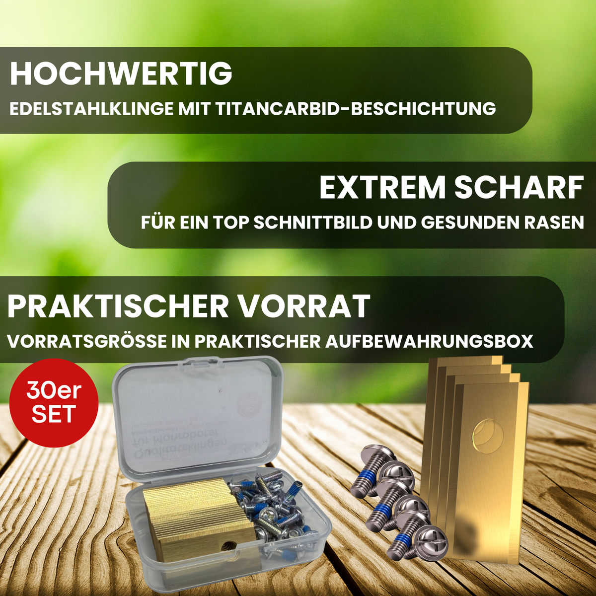30 x Messer - Klingen für Eufy, Worx, Bosch Visimow, Einhell uvm.