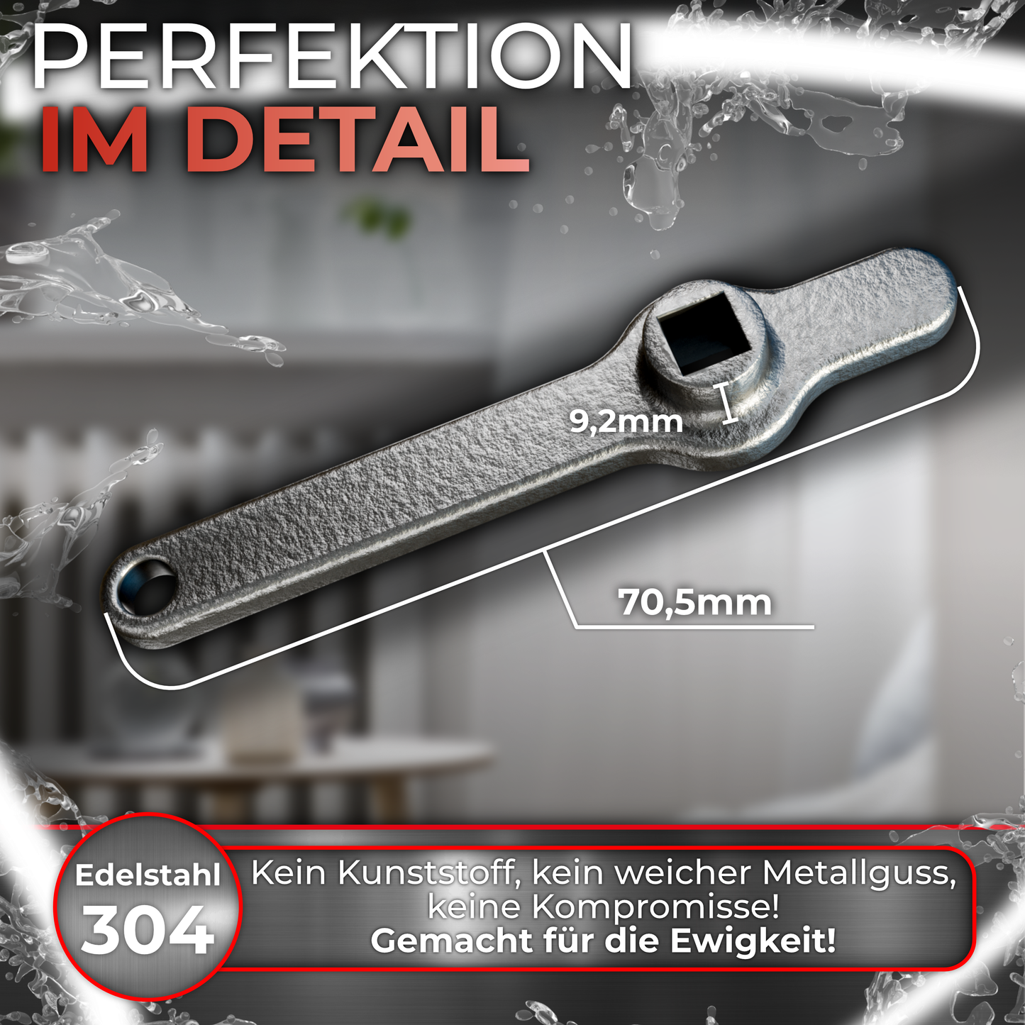 Entlüftungsschlüssel Heizungsschlüssel Heizkörper Entlüftungsgriff Heizung V2A 3DHerb - Versandkostenfrei in DE
