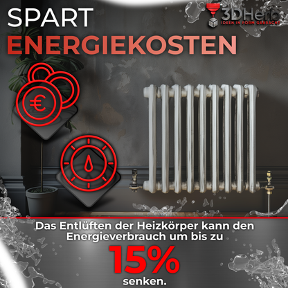Entlüftungsschlüssel Heizungsschlüssel Heizkörper Entlüftungsgriff Heizung V2A 3DHerb - Versandkostenfrei in DE
