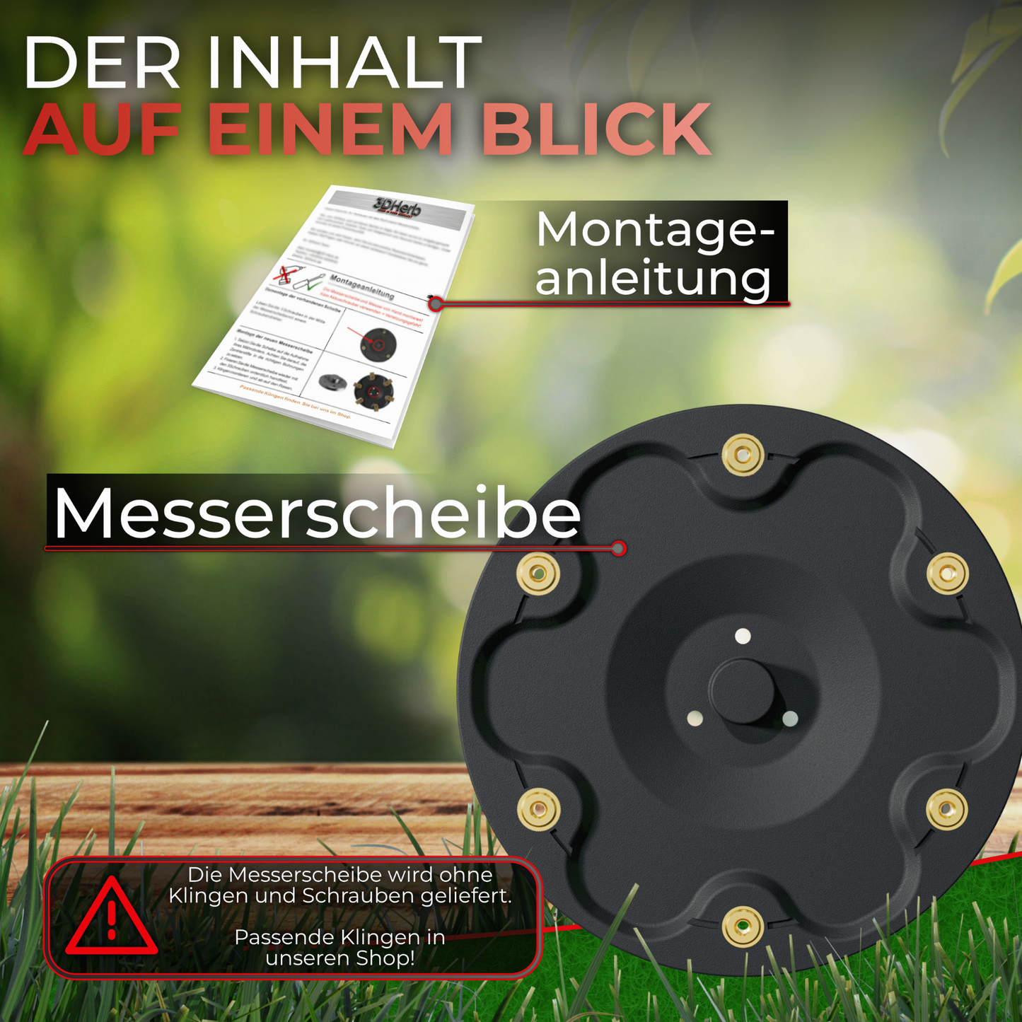 6er Messerscheibe für Segway Navimow i Serie i105E , i108e und i110n 6 Klingen Messerteller - glasfaserverstärkt extrem Robust - für einen tollen Rasen