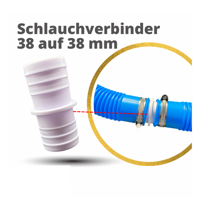 Pool Schlauchverbinder 32-38mm - Schlauchtülle Poolschlauch Adapter