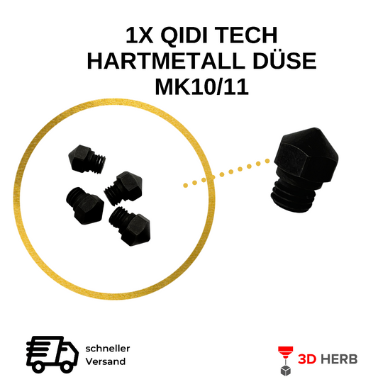 Düse Nozzle 0,4mm Qidi Tech Hartmetall für 3D Drucker MK10/MK11 i-fast x-max