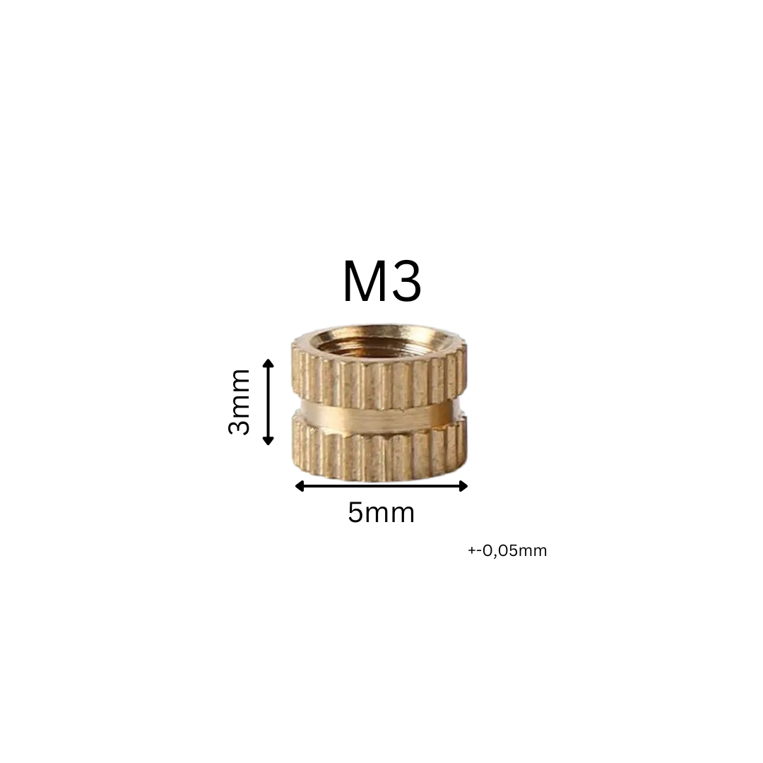 100Stk M3x5x3 Gewindeeinsatz Einschmelzmutter Heat Set Insert Bambu Lab P1P u.ä