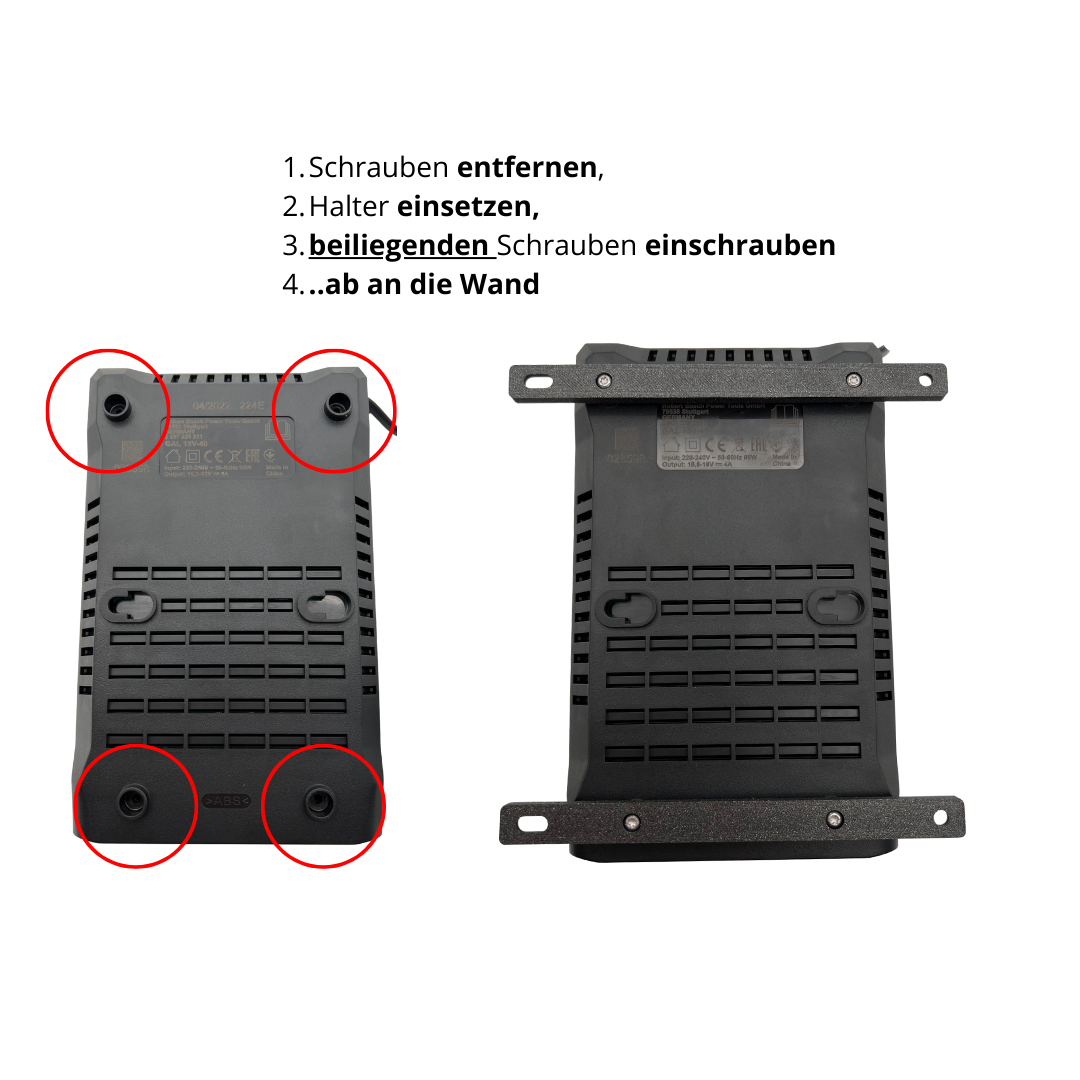 Für Bosch GAL 18V-40 Wandhalterung Akku Ladegerät - Wandhalter inkl. Schrauben