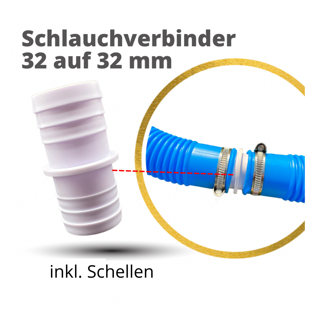 Pool Schlauchverbinder 32-38mm - Schlauchtülle Poolschlauch Adapter