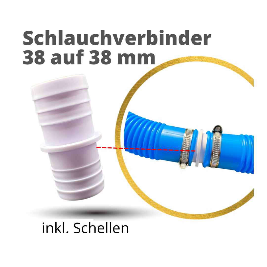 Pool Schlauchverbinder 32-38mm - Schlauchtülle Poolschlauch Adapter