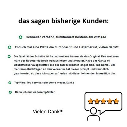 6 Klingen Messerscheibe für Worx Landroid - L800 L1000 WR147E.1