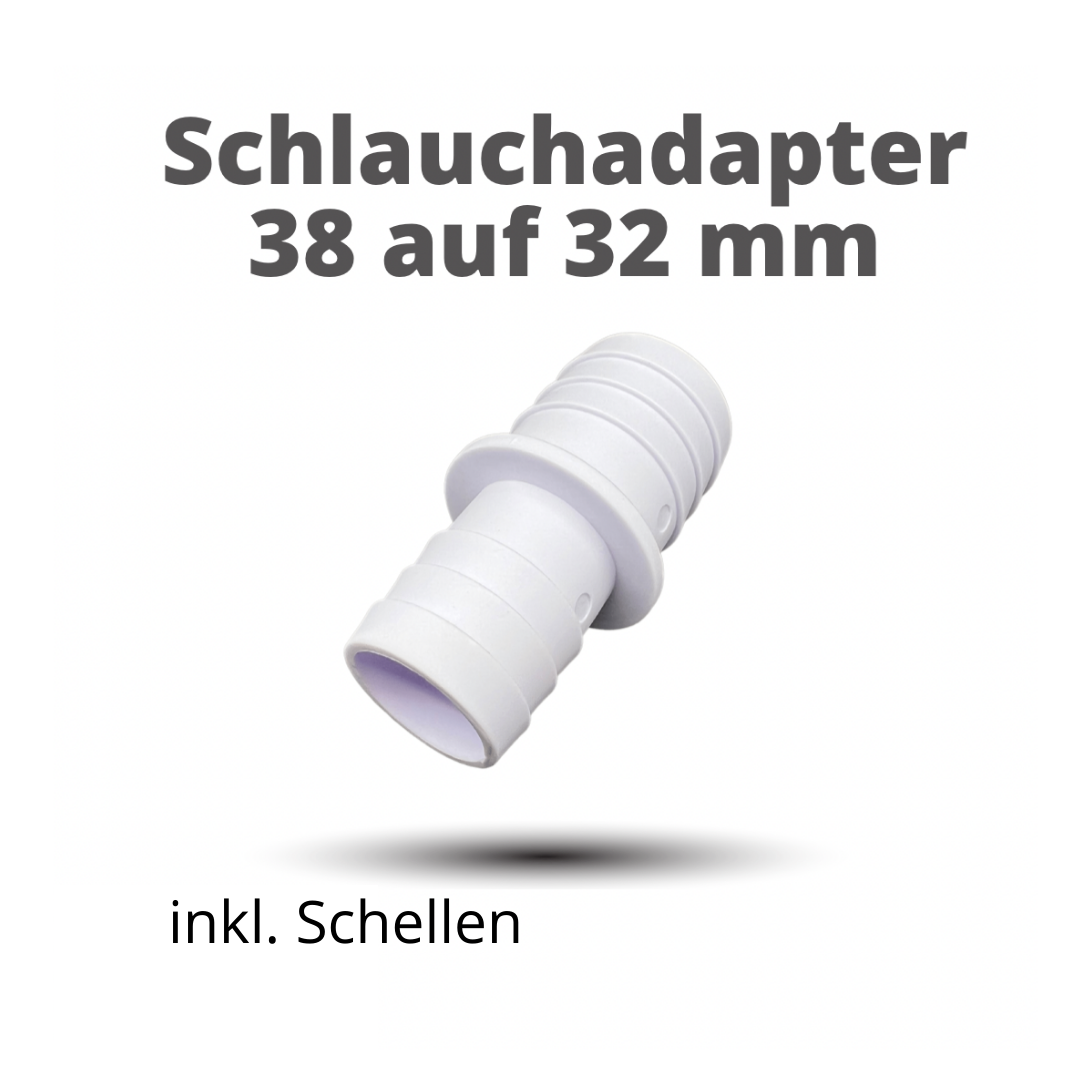 Absperrventil Für Pools 32 Mm – Mit Schlauchanschluss, Für Wartung & Filteranlagen, Inkl. Klemmen & Dichtband