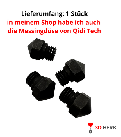 Düse Nozzle 0,4mm Qidi Tech Hartmetall für 3D Drucker MK10/MK11 i-fast x-max