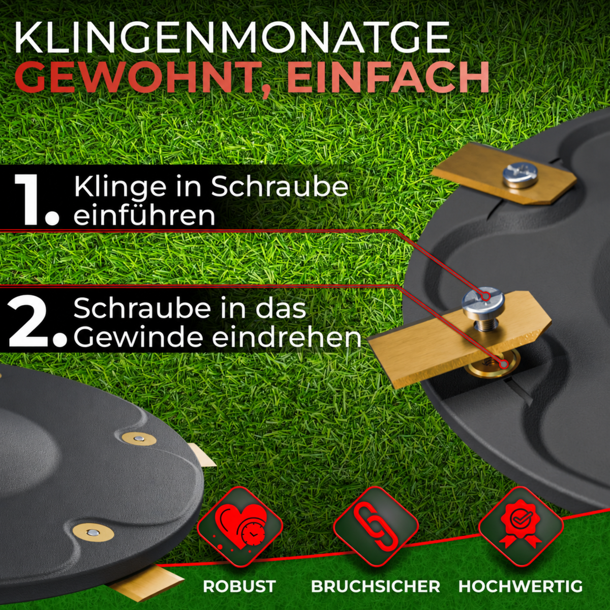 6er Messerscheibe für Segway Navimow H Serie (H500E, H800E, H1500E & H3000E-VF) 6 Klingen Messerteller - Spritzguss