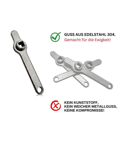 Entlüftungsschlüssel Heizungsschlüssel Heizkörper Entlüftungsgriff V2A B-WARE - Versandkostenfrei in DE