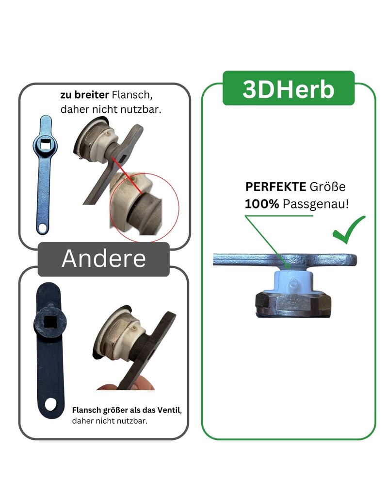 Entlüftungsschlüssel Heizungsschlüssel Heizkörper Entlüftungsgriff V2A B-WARE - Versandkostenfrei in DE