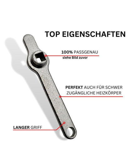 Entlüftungsschlüssel Heizungsschlüssel Heizkörper Entlüftungsgriff V2A B-WARE - Versandkostenfrei in DE