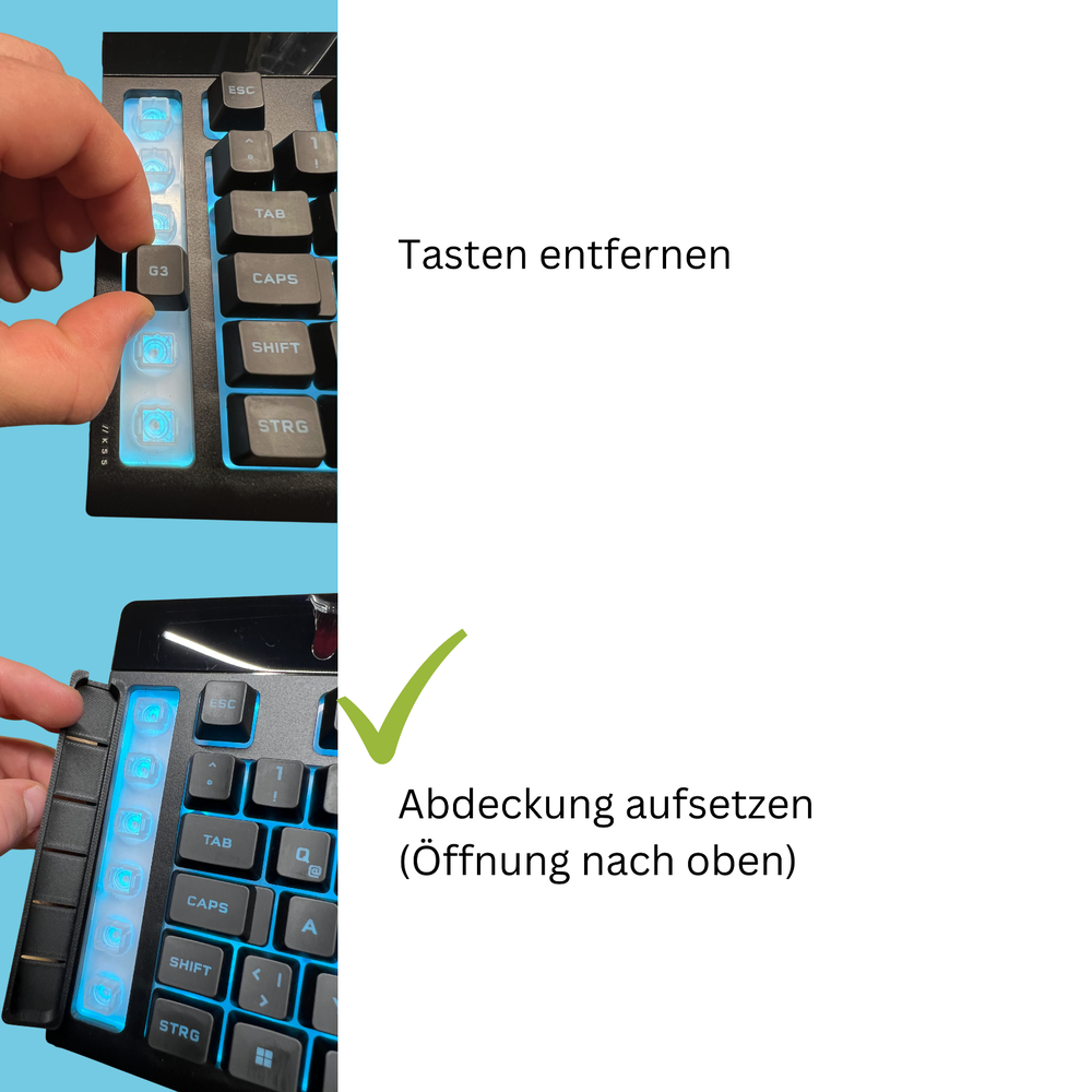Abdeckung für Corsair K55 rgb pro xt Makrotasten Blende MOD Makroabdeckung